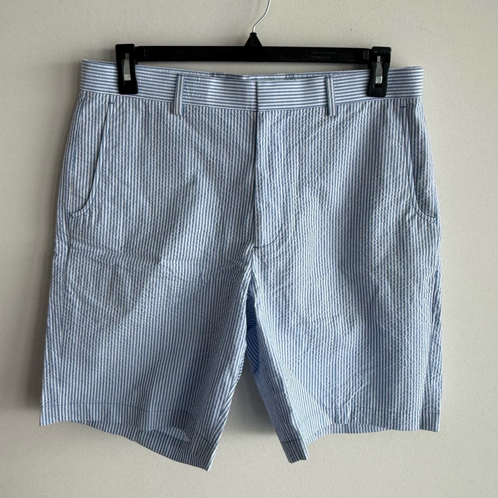 NWOT Bobby Jones Blue/White Seer Sucker Golf Short